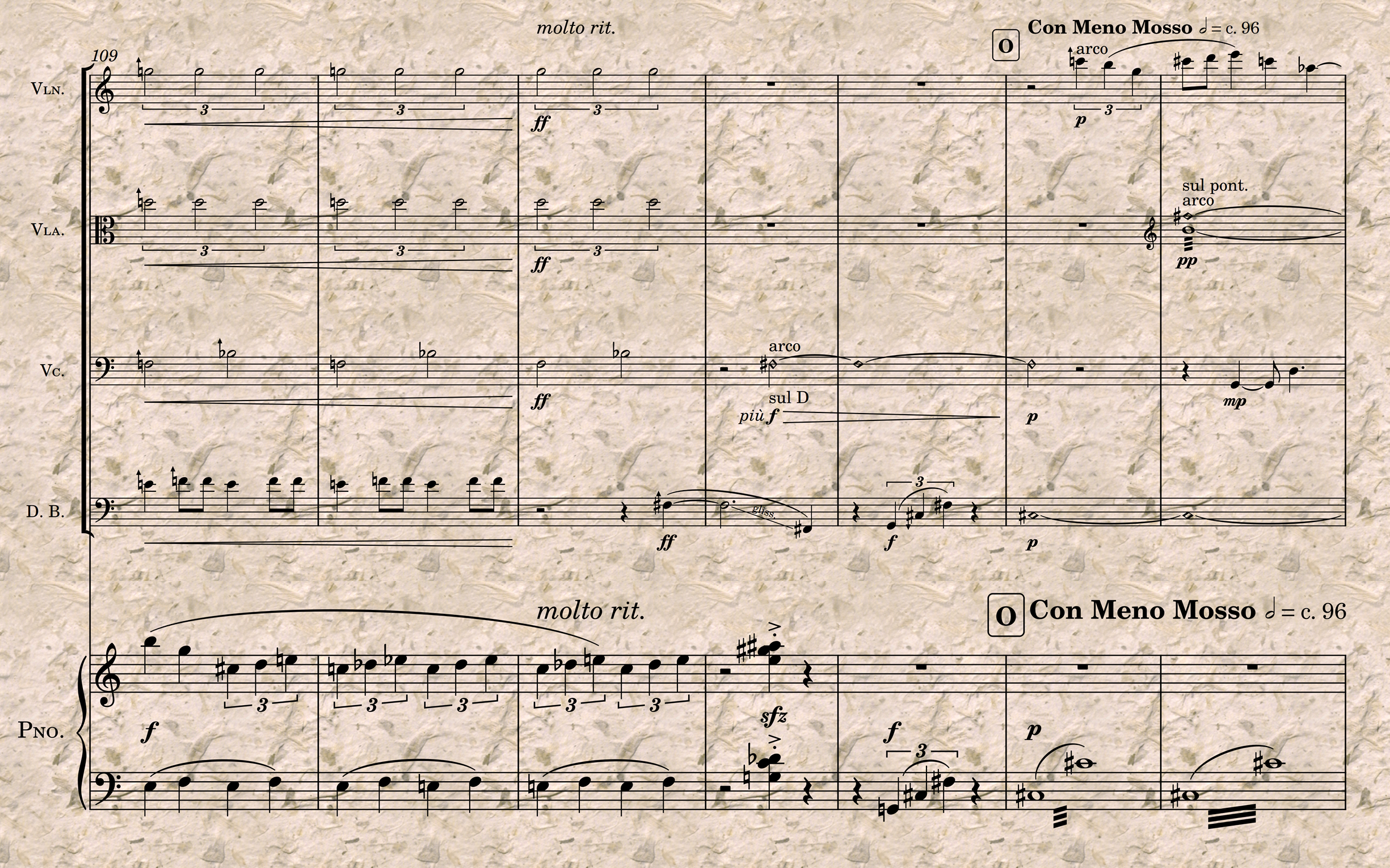 A decorative image of musical notation, with a paper texture in the background.